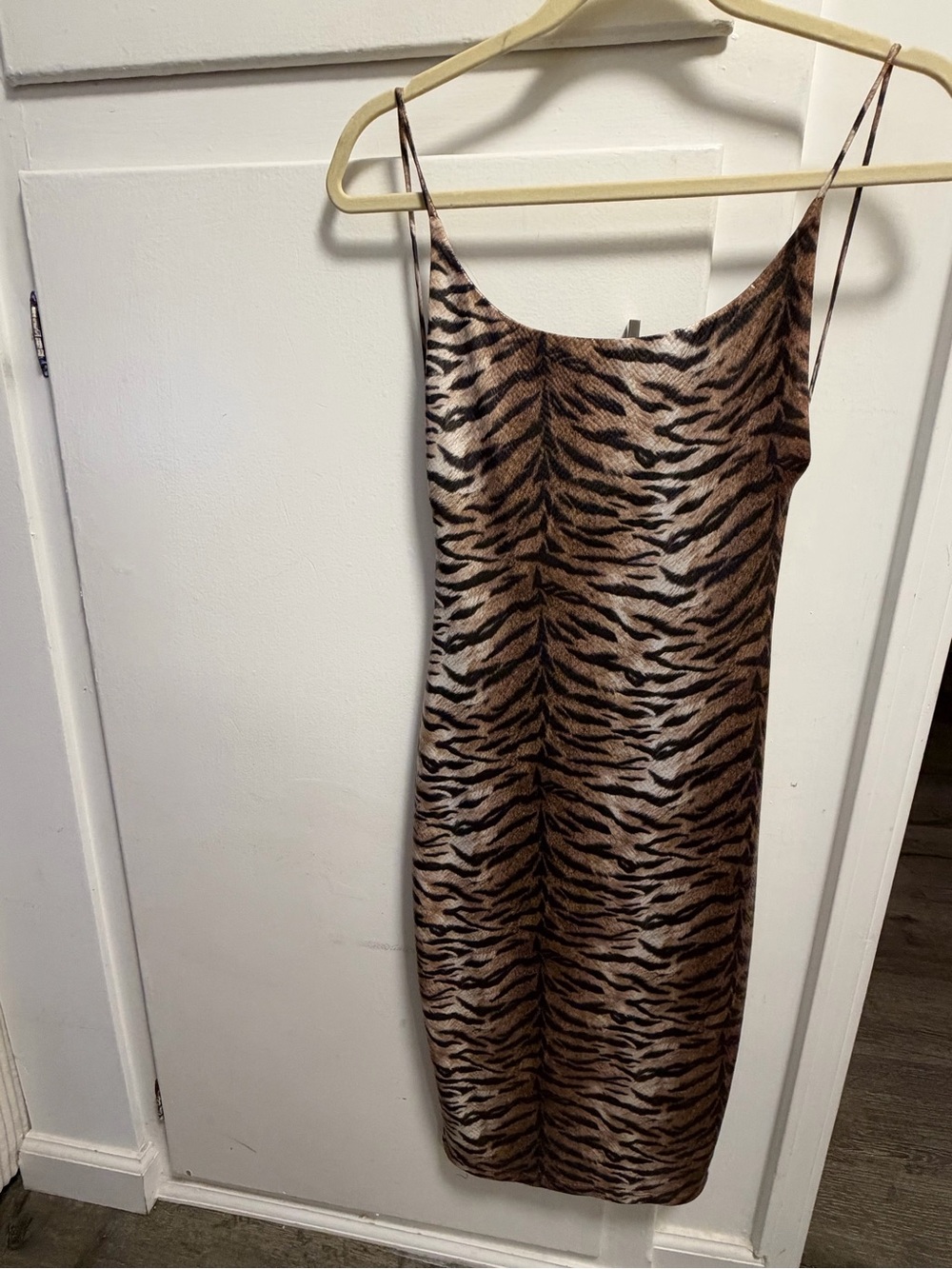 Akira Women’s Brown Tiger-Print Slip Dress